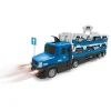 MOTOR & CO. Camion della polizia motor&co. 2 in 1 -trasportatore e pista con lanciatore, trasporta e gareggia!> Camion, Trattori E Ruspe