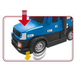 MOTOR & CO. Camion della polizia motor&co. 2 in 1 -trasportatore e pista con lanciatore, trasporta e gareggia!><noscript><img width=