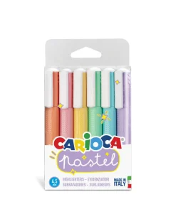 CARIOCA evidenziatore pastel scatola da 6 pezzi. prodotto adatto a bambini a partire da +3 anni. 43033> Cancelleria E Accessori