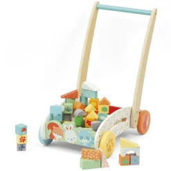 WOOD 'N' PLAY Carrellino primi passi con costruzioni in legno – wood “n” play> Giochi Impilabili