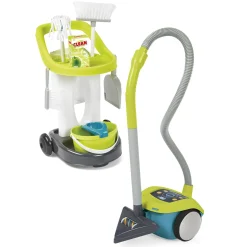 FUNNY HOME Carrello delle pulizie giocattolo per bambini – completo di accessori e aspirapolvere –><noscript><img width=