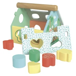 WOOD 'N' PLAY Casetta tante forme in legno – wood “n” play> Giochi Impilabili