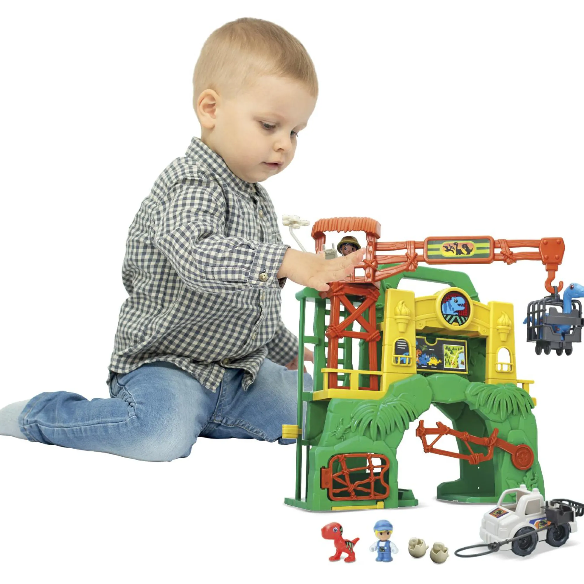 BABY SMILE Centro salva dinosauri – giocattolo interattivo dinosauri con luci, suoni e dino care center per bambini> Giochi Impilabili