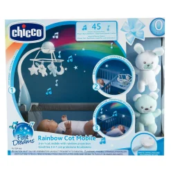 Chicco – giostrina musicale arcobaleno azzurra, 0m+><noscript><img width=