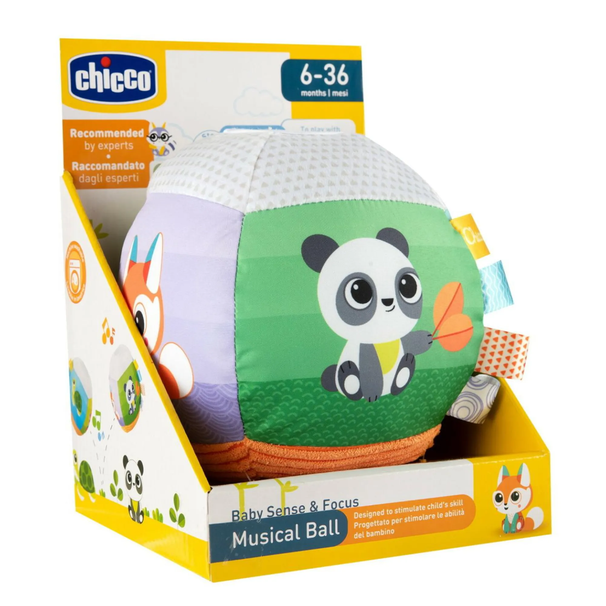 Chicco – palla musicale, 6-36mesi, linea baby sense&focus> Giochi Di Apprendimento