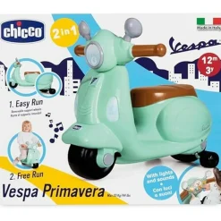 Chicco vespa primavera cavalcabile – moto giocattolo con luci, suoni, ruote rimovibili, max 25 kg – per bambini 1-3 anni, verde acqua> Veicoli E Macchinine A Pedali