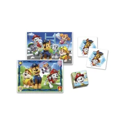 CLEMENTONI – 18291 – edukit 4 in 1  paw patrol con un puzzle da 30 pezzi e uno da 48, un memo e sei cubi> Primi Apprendimenti