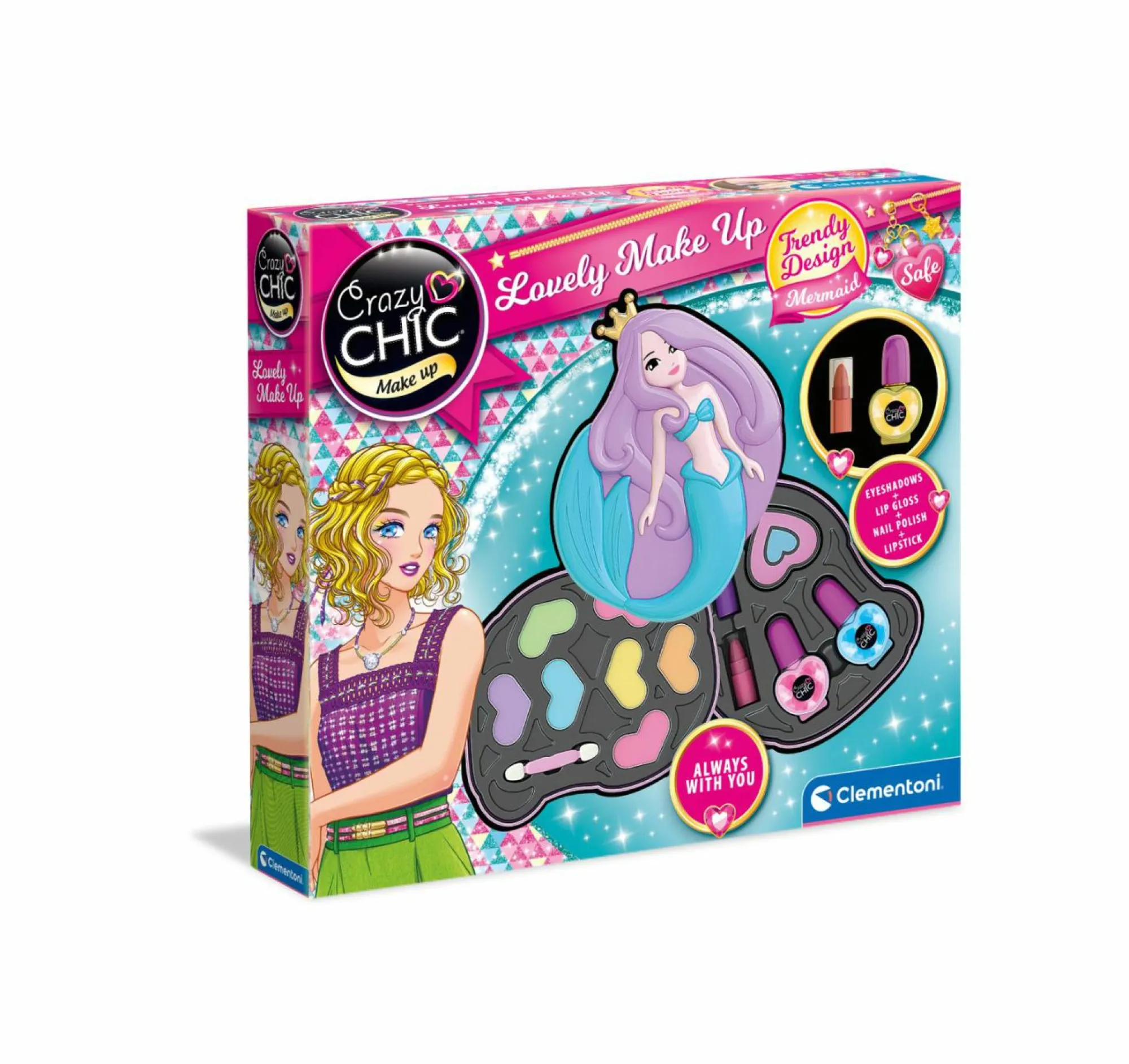 CRAZY CHIC Clementoni – 18642 – lovely make up – sirena> Moda, Gioielli, Decorazioni, Cosmetici
