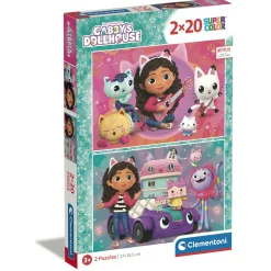 CLEMENTONI – 24802 – puzzle gabby 2x20 pezzi 27 x 19 cm> Puzzle Per Bambini
