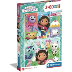 CLEMENTONI – 24804 – puzzle gabby 2x60 pezzi 27 x 19 cm> Puzzle Per Bambini