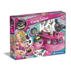 CRAZY CHIC Clementoni – – crazy tattoo, kit tatuaggi> Moda, Gioielli, Decorazioni, Cosmetici
