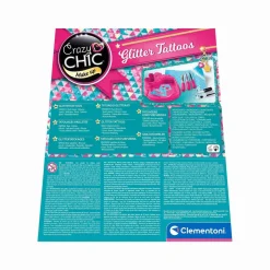 CRAZY CHIC Clementoni – – glitter tattoos, gioco creativo per bambini> Moda, Gioielli, Decorazioni, Cosmetici