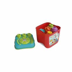 CLEMMY Clementoni – soft – touch, build and play sensory bucket, mattoncini morbidi> Costruzioni Bambini