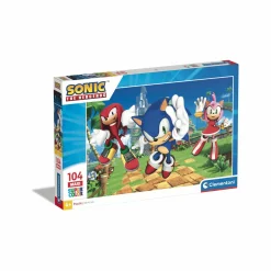 CLEMENTONI – supercolor puzzle sonic – 104 pezzi, 25764> Puzzle Per Bambini