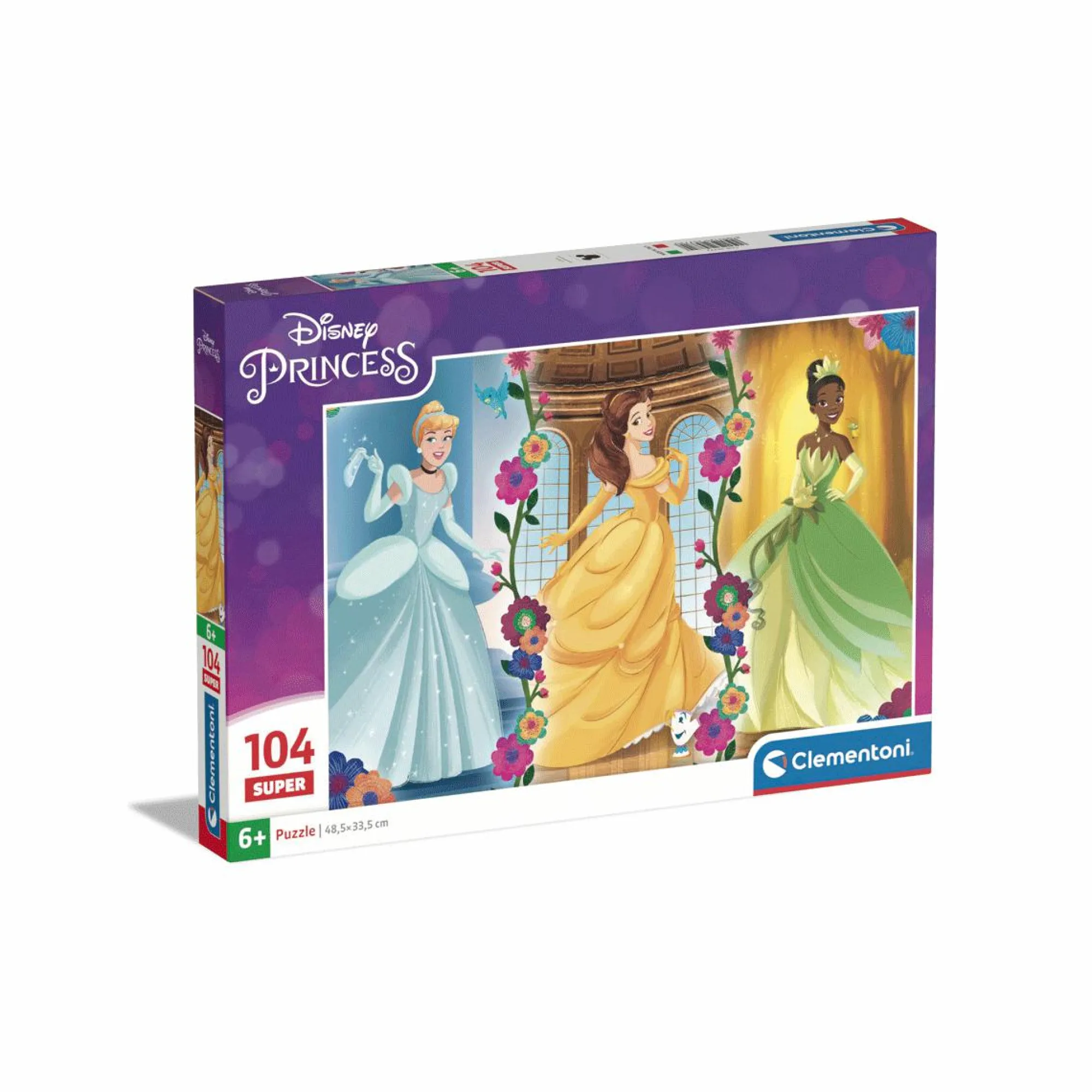 CLEMENTONI – supercolor puzzle disney princess – 104 pezzi, 25772> Puzzle Per Bambini
