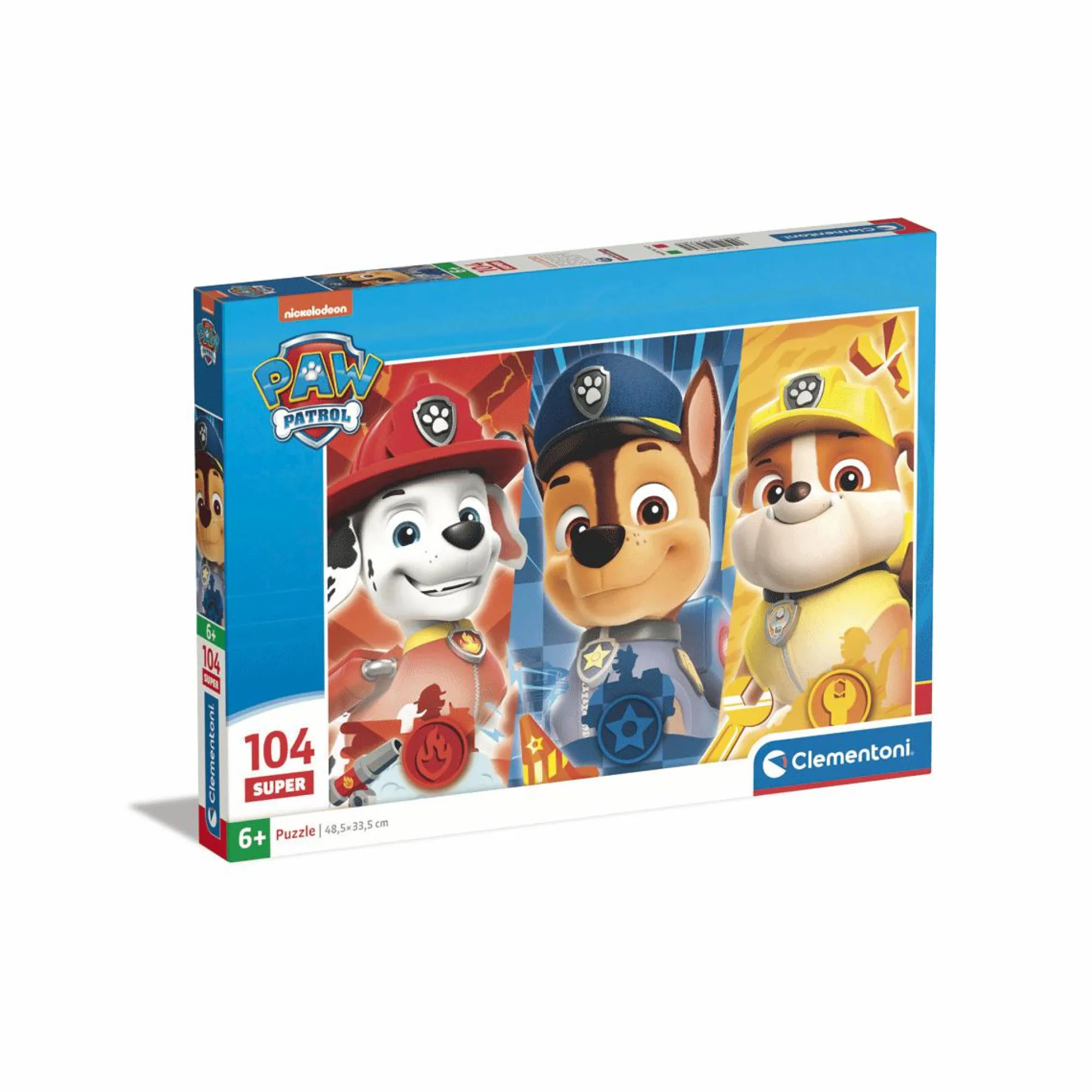 CLEMENTONI – supercolor puzzle paw patrol – 104 pezzi, 25780> Puzzle Per Bambini