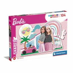 Clementoni – supercolor puzzle – puzzle shaped barbie – 104 pezzi> Puzzle Per Bambini
