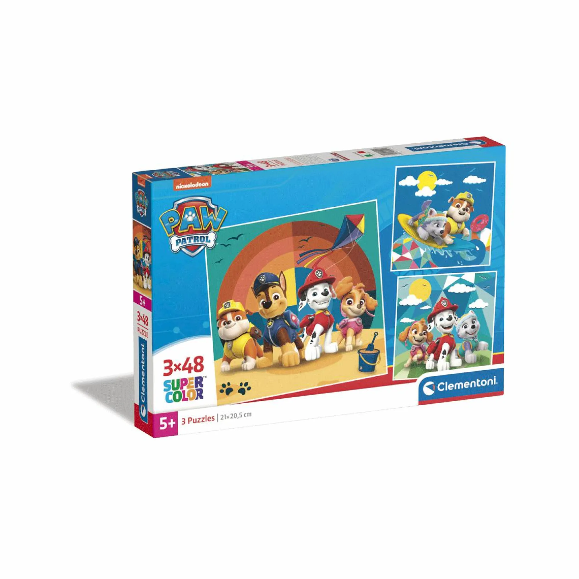 CLEMENTONI – supercolor puzzle paw patrol – 3×48 pezzi, 25291> Puzzle Per Bambini