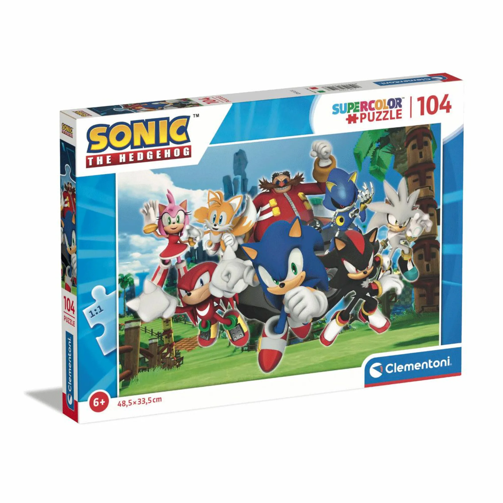 Clementoni – supercolor puzzle – sonic – 104 pezzi> Puzzle Per Bambini