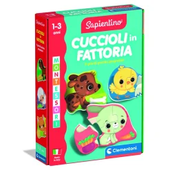 SAPIENTINO Clementoni montessori cuccioli in fattoria 16850 – gioco educativo montessori per bambini> Primi Apprendimenti
