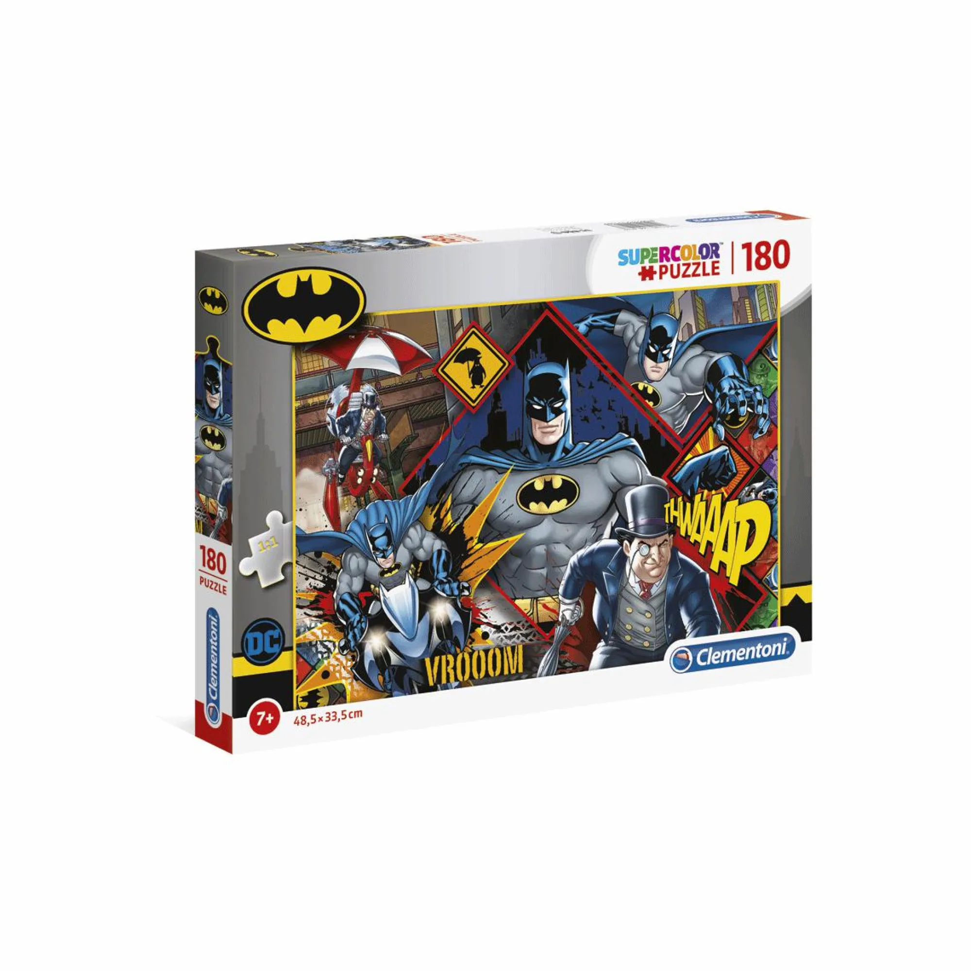 CLEMENTONI supercolor puzzle batman – 180 pezzi, puzzle bambini 7 anni> Puzzle Per Bambini