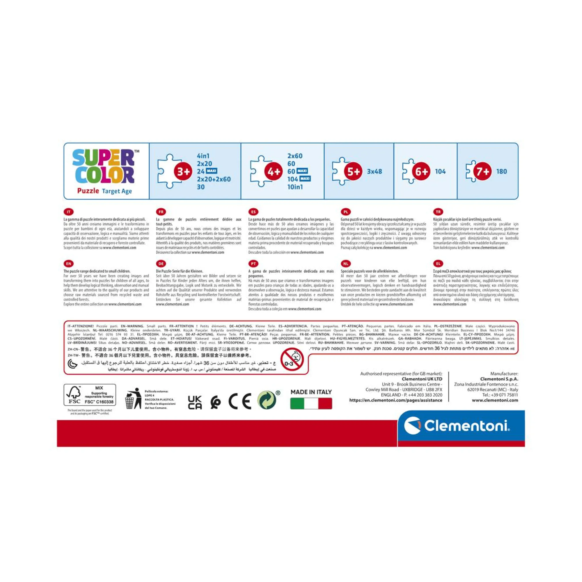 CLEMENTONI supercolor puzzle gabby’s dollhouse – 1×12 + 1×16 + 1×20 + 1×24 pezzi, puzzle bambini 3 anni> Puzzle Per Bambini