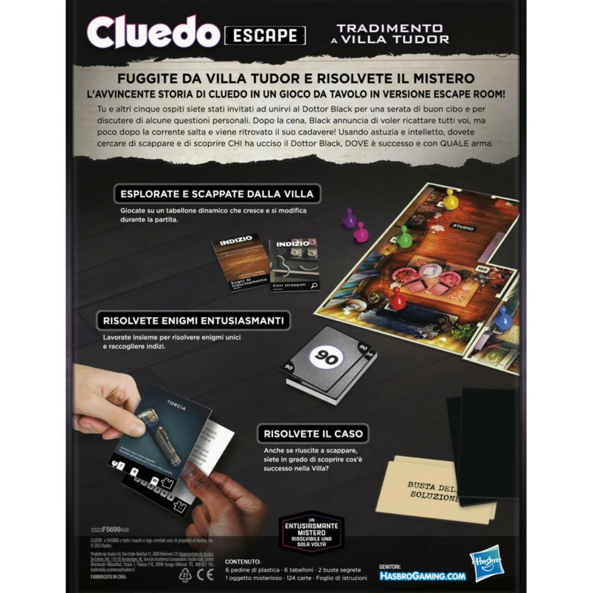 HASBRO GAMING Cluedo escape – il tradimento a villa tudor refresh, un gioco di misteri ed enigmi in versione escape game, un gioco da tavolo cooperativo per famiglie, dai 10 anni in su, da 1 a 6 giocatori> Giochi Da Tavolo Per Adulti E Carte Collezionabili|Giochi Escape Room Ed Enigmi