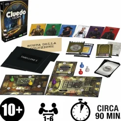 HASBRO GAMING Cluedo escape – mistero all’hotel black, gioco da tavolo, giochi in versione escape room da risolvere 1 volta sola, giochi di mistero, dai 10 anni in su><noscript><img width=