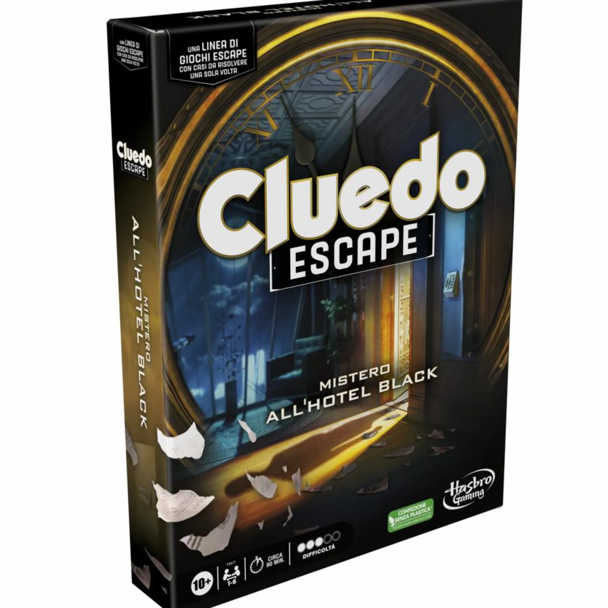HASBRO GAMING Cluedo escape – mistero all’hotel black, gioco da tavolo, giochi in versione escape room da risolvere 1 volta sola, giochi di mistero, dai 10 anni in su> Giochi Da Tavolo Per Adulti E Carte Collezionabili|Giochi Di Strategia