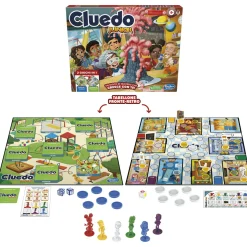 HASBRO GAMING Cluedo junior, gioco in scatola , tabellone fronte-retro, 2 giochi in 1, gioco di mistero per bambini e bambine più piccoli, giochi da tavolo per bambini e bambine> Giochi Di Società Per Bambini