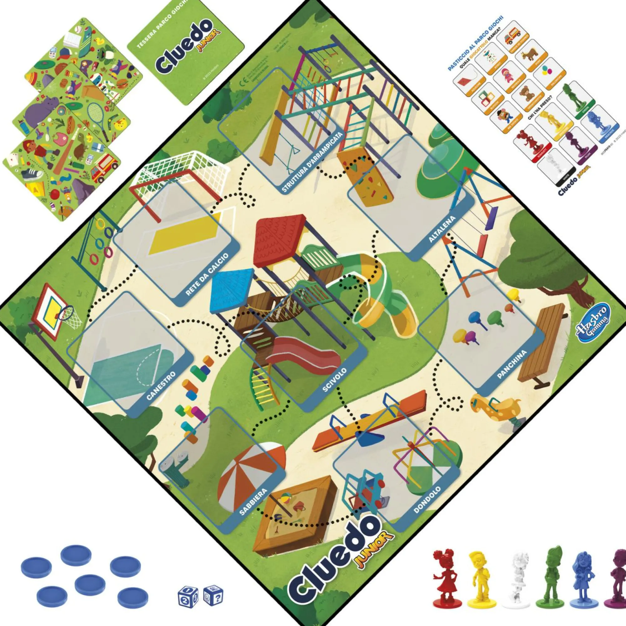 HASBRO GAMING Cluedo junior, gioco in scatola , tabellone fronte-retro, 2 giochi in 1, gioco di mistero per bambini e bambine più piccoli, giochi da tavolo per bambini e bambine> Giochi Di Società Per Bambini