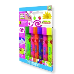 MITAMA Colla glitter perfumed , a rilievo,10,5ml, col. ass., bl. 6 pz> Cancelleria E Accessori