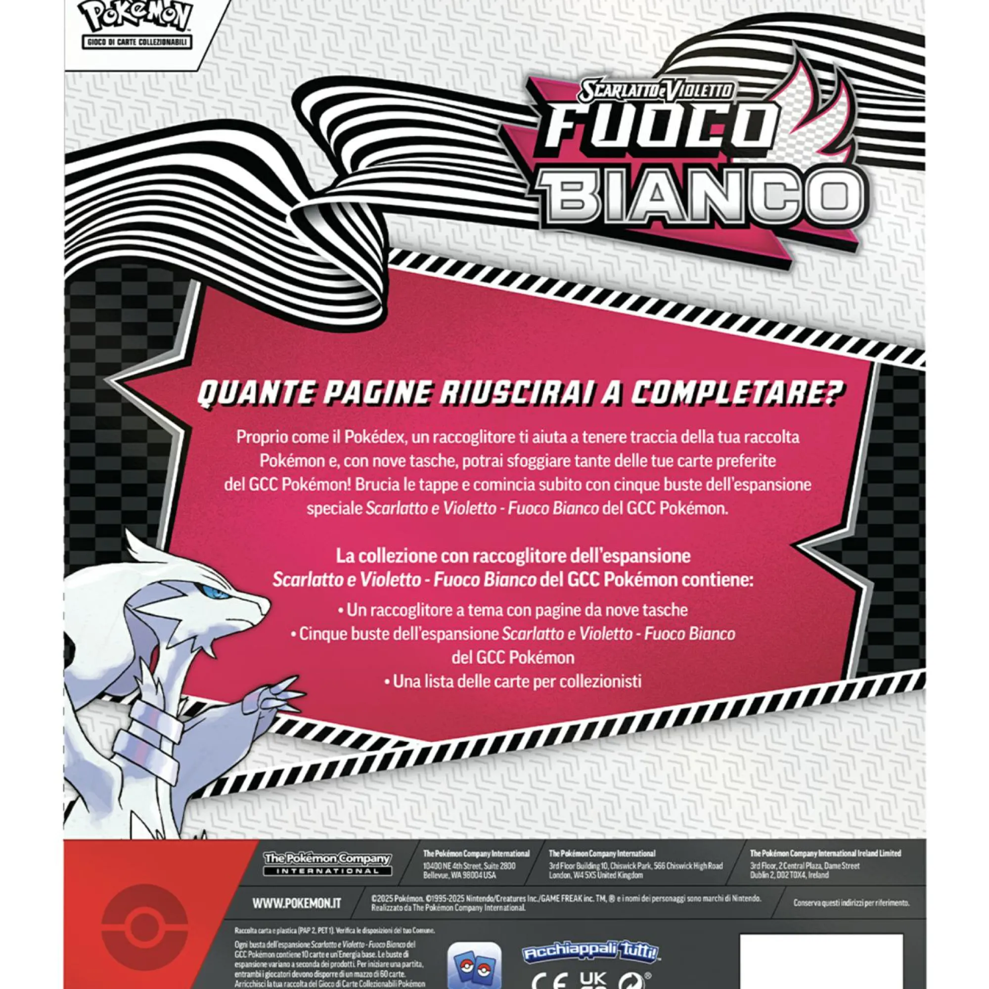 POKEMON Collezione con raccoglitore dell’espansione scarlatto e violetto – fuoco bianco del gcc pokémon> Giochi Di Carte