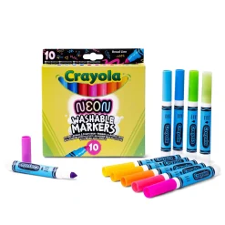 CRAYOLA 10 pennarelli lavabili con maxi punta neon> Kit Artistici E Pittura