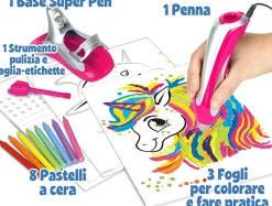 CRAYOLA – super pen unicorno neon, gioco per sciogliere i pastelli a cera e creare disegni in rilievo, attività creativa e regalo per bambini, età 8+><noscript><img width=