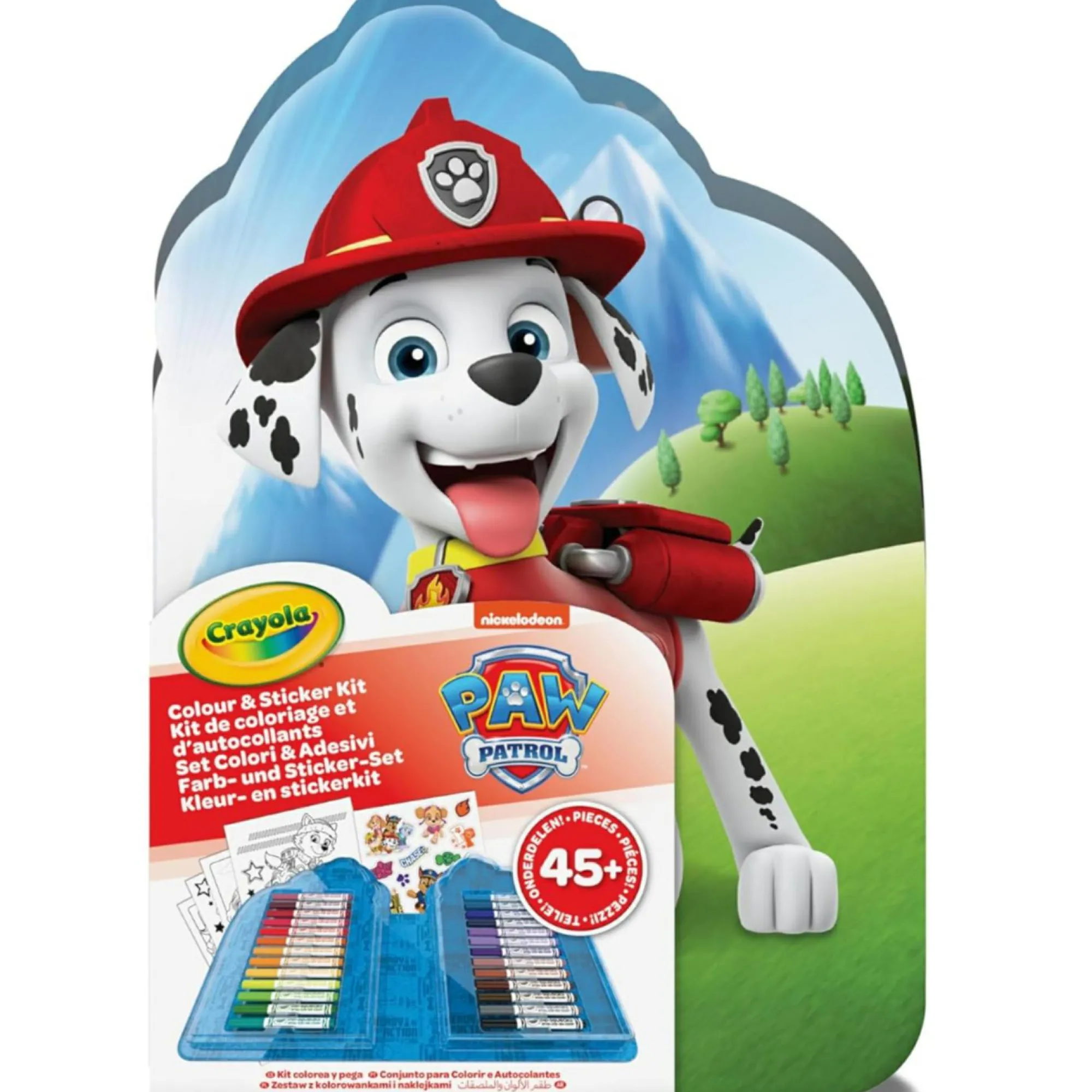 Paw Patrol Crayola – valigetta colori & adesivi , set con pennarelli, pagine da colorare, adesivi, 45 pezzi, regalo creativo per bambini, da 5 anni> Kit Artistici E Pittura