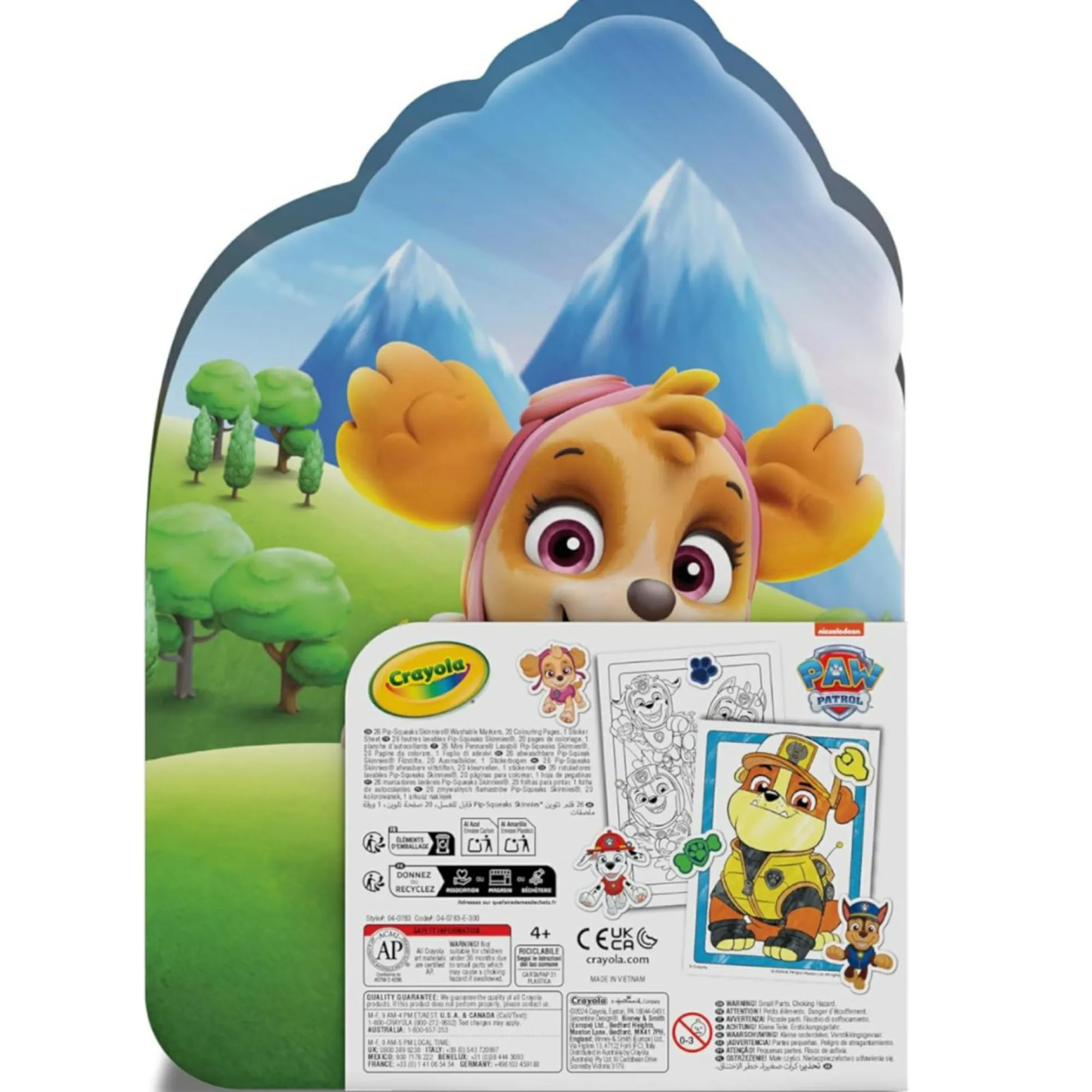 Paw Patrol Crayola – valigetta colori & adesivi , set con pennarelli, pagine da colorare, adesivi, 45 pezzi, regalo creativo per bambini, da 5 anni> Kit Artistici E Pittura