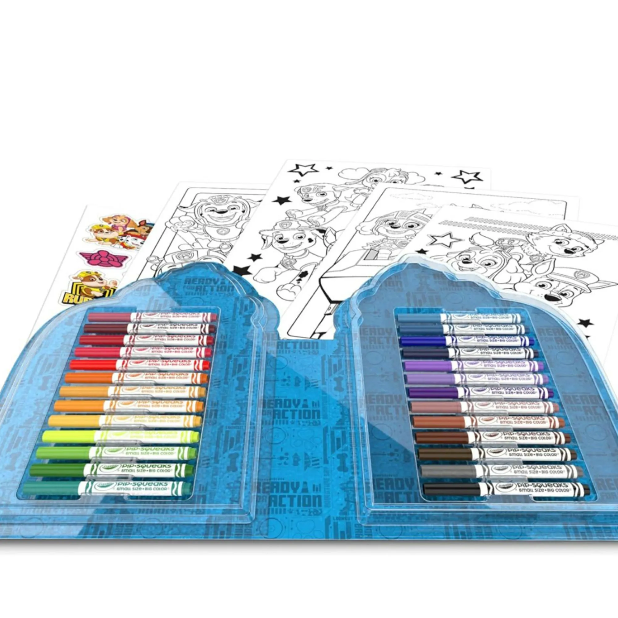 Paw Patrol Crayola – valigetta colori & adesivi , set con pennarelli, pagine da colorare, adesivi, 45 pezzi, regalo creativo per bambini, da 5 anni> Kit Artistici E Pittura