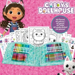 CRAYOLA – valigetta creativa gabby’s dollhouse, 40 pezzi con pennarelli, pastelli a cera, pagine da colorare, adesivi, idea regalo e attività creativa per bambini da 5 anni><noscript><img width=