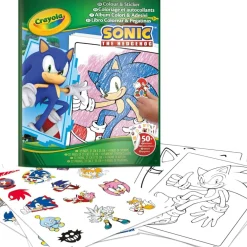 CRAYOLA , album da colorare con sticker sonic, 32 pagine e 4 fogli di adesivi inclusi, 04-0898> Kit Artistici E Pittura
