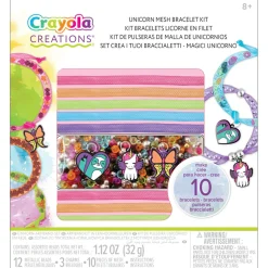 CRAYOLA creations – set crea i tuoi braccialetti unicorn magic, attività creativa e regalo per bambine, da 8 anni> Kit Artistici E Pittura