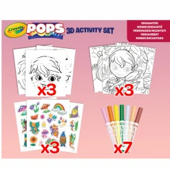 CRAYOLA pops 3d activity set fatina e animali fantastici – colora e crea disegni tridimensionali> Kit Artistici E Pittura