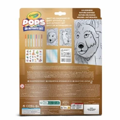 CRAYOLA pops 3d activity set lupo e natura selvaggia – colora e crea disegni tridimensionali><noscript><img width=