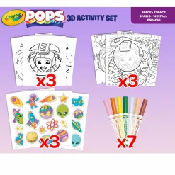CRAYOLA pops 3d activity set spazio e astronauti – colora e crea disegni tridimensionali><noscript><img width=