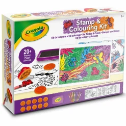 CRAYOLA set timbra & colora – con stampini e pastelli a cera, tema animali> Kit Artistici E Pittura
