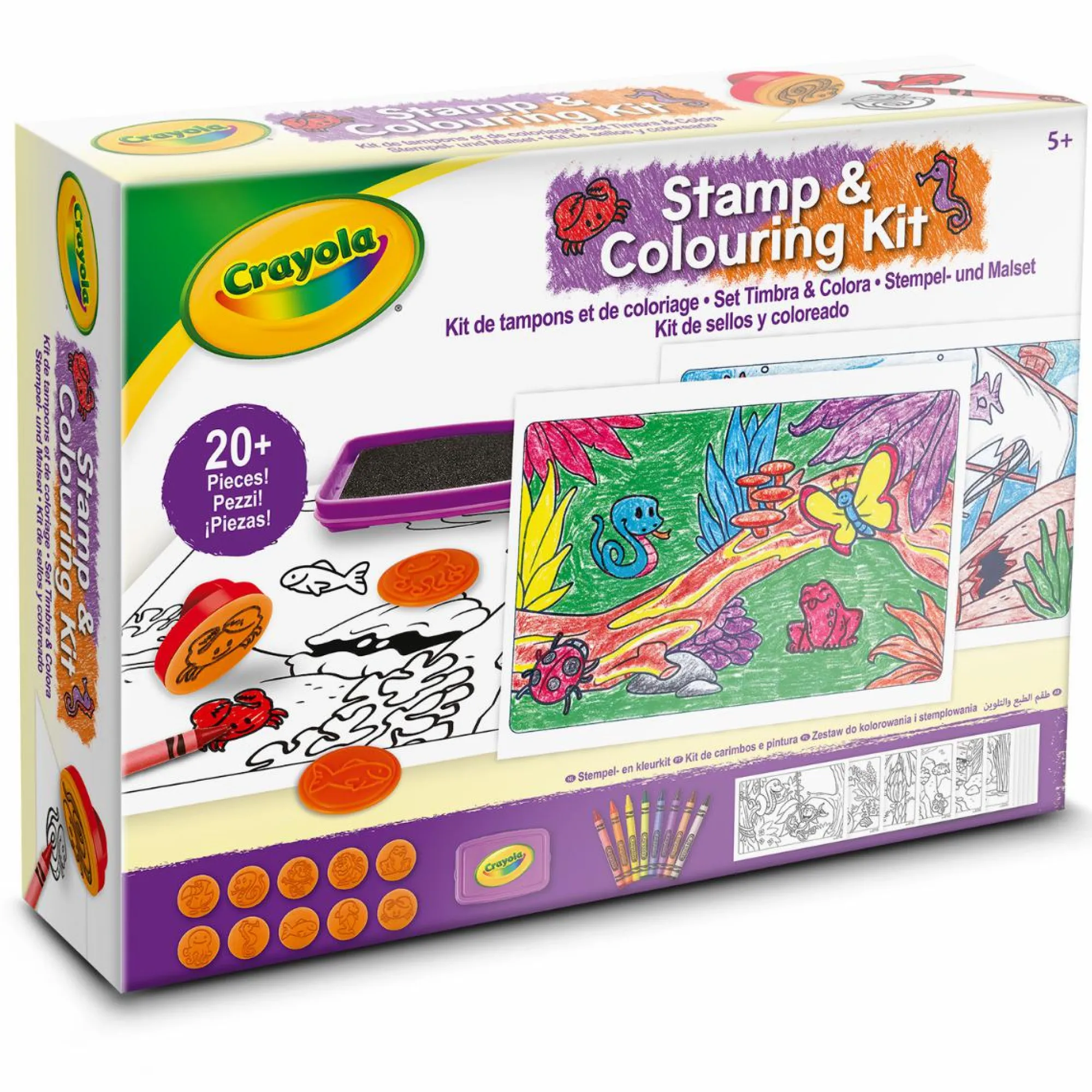CRAYOLA set timbra & colora – con stampini e pastelli a cera, tema animali> Kit Artistici E Pittura