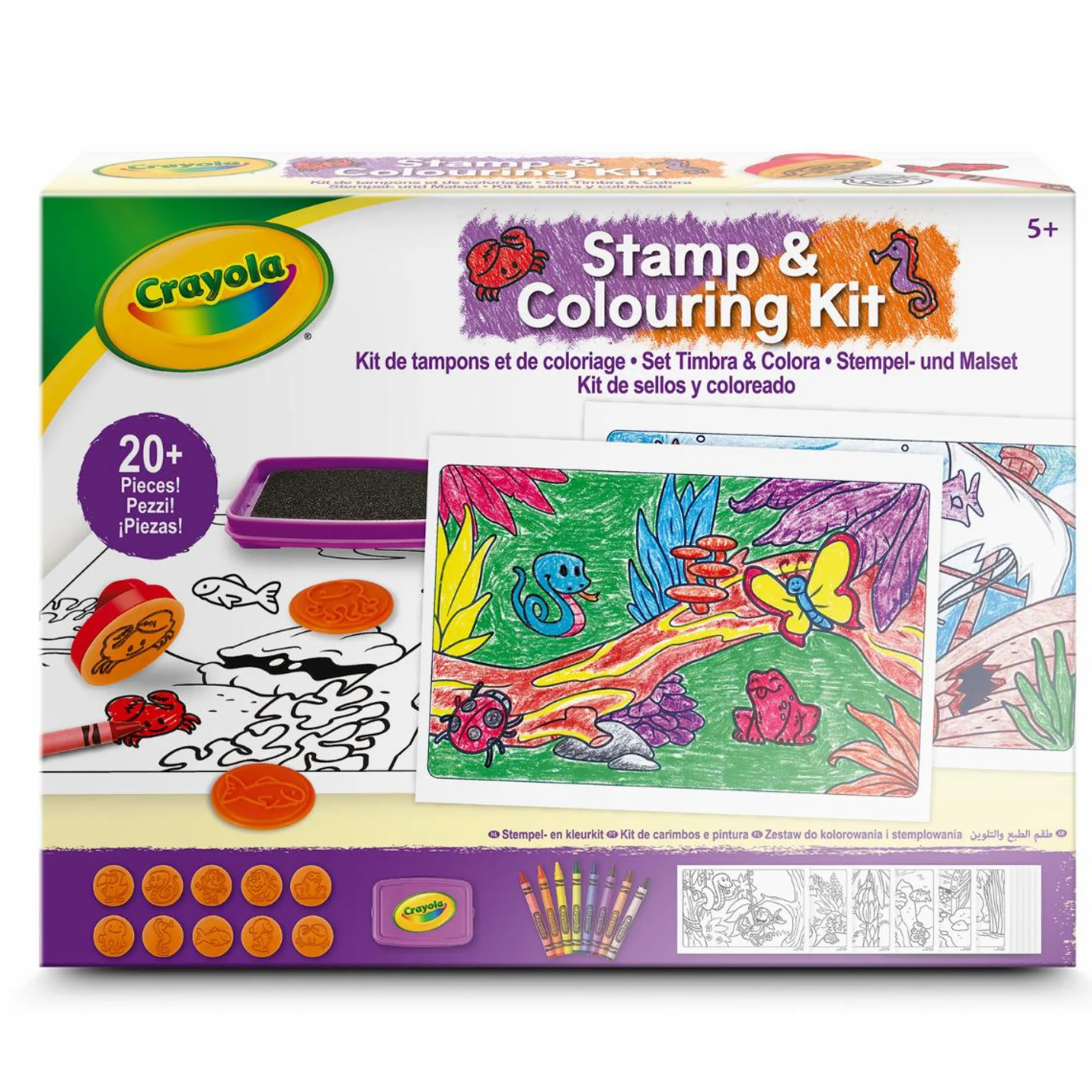 CRAYOLA set timbra & colora – con stampini e pastelli a cera, tema animali> Kit Artistici E Pittura