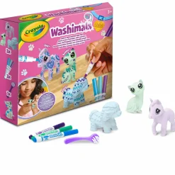 CRAYOLA washimals pastel pets – set ricarica con 3 cuccioli, 3 pennarelli lavabili e spazzolina, gioco e regalo per bambini, da 3 anni> Kit Artistici E Pittura