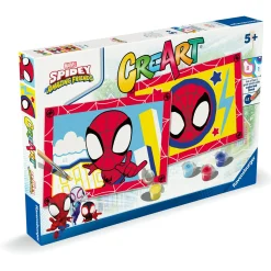 CREART serie junior, spidey, kit dipingere con i numeri, contiene 2 tavole prestampate, pennello, co – ravensburger> Kit Artistici E Pittura