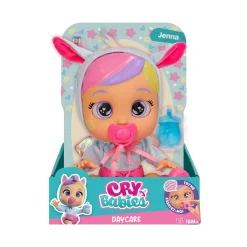 CRY BABIES daycare jenna – bambola bebè unicorno con accessori, suoni realistici, piange lacrime vere> Bambolotti